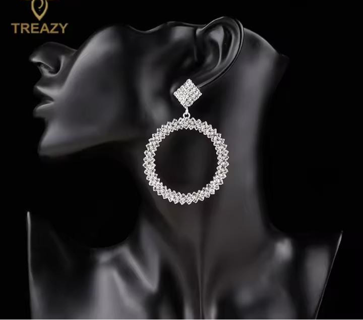 Crystal Circle Drop Earrings, Round Female Ear Ornaments, Simple Resin Round Stud Earring, Round Shape Crystal Earrings Crystal Circle Drop Earrings, Round Female Ear Ornaments, Simple Resin Round Stud Earring, Round Shape Crystal Earrings